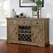 Furniture of America Dice Rustic Oak Solid Wood 3-drawer Dining Server