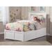 Metro Twin Platform Bed with Footboard and 2 Drawers in White