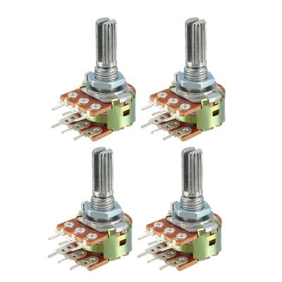 WH148 1K Ohm Variable Resistors Dual Carbon Film Potentiometer 6 Pin 4pcs - 1K -4Pcs