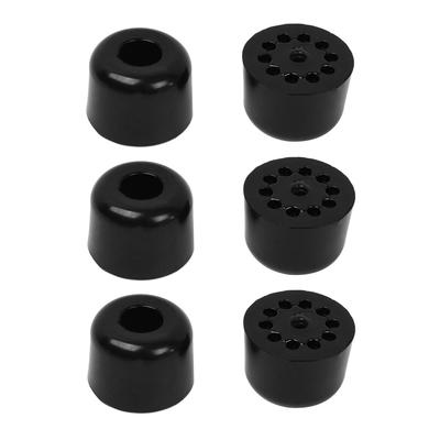 6pcs Rubber Feet Bumper Pads for Speaker Cabinet Leg, D31x29xH22mm - Black - 1.142"x1.22"x0.866"(Bottom D*Top D*H)