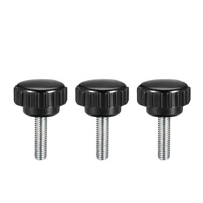 M5 x 20mm Male Thread Knurled Clamping Knobs Grip Thumb Screw on Type 3pcs - Black,Silver Tone
