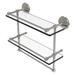 Allied Brass Monte Carlo Collection 16 Inch Gallery Double Glass Shelf with Towel Bar