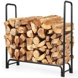 Costway 4 Feet Outdoor Steel Firewood Storage Rack Wood Storage Holder - See Details