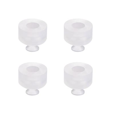 Soft Silicone Miniature Vacuum Suction Cup 5x5mm Bellow Suction Cup,4pcs - Clear White - M5 x 5mm 4pcs