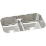 Elkay Lustertone 32-1/2" Undermount Double Basin Stainless Steel