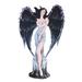 Q-Max 12.5"H Gothic Dark Angel Fairy With Feather Wings Statue Fantasy Decoration Figurine