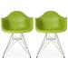 Set of 2 Designer Molded Plastic Arm Chairs With Back Wire Eiffel Office Retro Pyramid Dining Room Bedroom Work