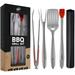 BBQ Grilling Tools Set, 5 piece, Heavy Duty Thick Stainless Steel Utensils