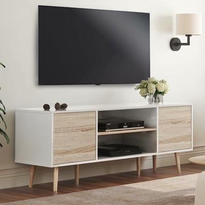 WAMPAT Mid Century Modern TV Stand Entertainment Center