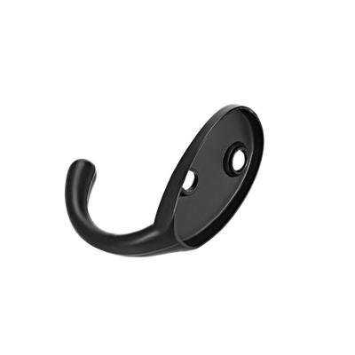 10Pcs Wall Mounted Hook Robe Hooks Single Coat Hanger,Zinc Alloy,Black - Black - 24