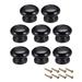 Cabinet Round Pull Knobs 34mm Dia Furniture Bedroom Kitchen Black 8pcs