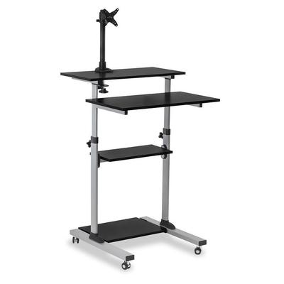 Mount-It! Mobile Stand Up Desk with Monitor Mount | Black |