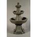 54" Three Tier Outdoor Patio Garden Water Fountain - Mocha Finish