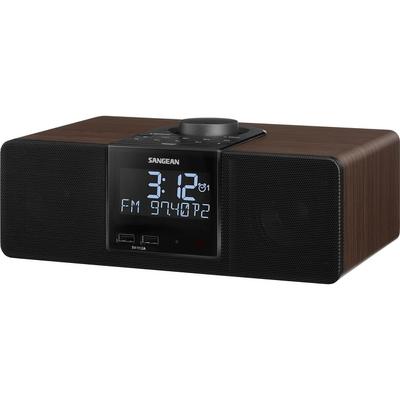 Sangean AM/FM-RDS(RBDS)/Bluetooth/AUX Digital Tuning Wooden Clock Radio with Battery Back-Up