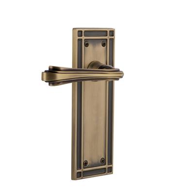 Nostalgic Warehouse Fleur Passage Door Lever Set with Mission Rose for