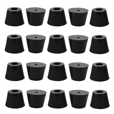 20pcs Rubber Feet Bumper Protector for Printer w Washer, D17x13xH13mm - Black - 0.669"x0.512"x0.512"(Top D*Bottom D*H)