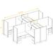 Modular Office Desk Furniture 67H 4pack Cluster Unpowered Cubicles