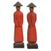 Handmade Neighborly Couple Wood Statuettes, Set of 2 (Indonesia) - 9.5" H x 2" W x 2.4" D