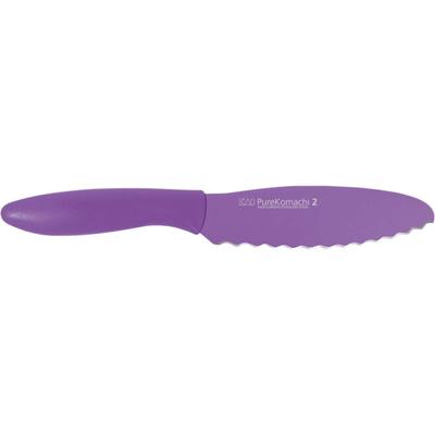 Kai Pure Komachi 2 Series Scalloped Sandwich Knife with Sheath, 6-Inch - Purple