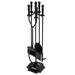 31" 5 pcs Hearth Fireplace Fire Tools Set with Stand - 7" x 7" x 31"