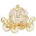 Matashi Home Decorative Tabletop Showpiece 24K Gold Plated Crystal Studded Small Cinderella Pumpkin Coach Ornament