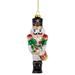 5.25-Inch Green Red Gold Nutcracker With Drum Glass Christmas Ornament