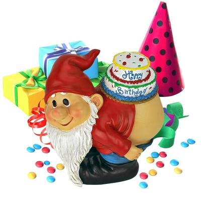 Design Toscano Loonie Moonie Happy Birthday Gnome