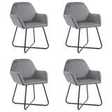 vidaXL Dining Chairs 4 pcs Gray Velvet