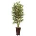 6-foot Bamboo Tree with Decorative Planter - Green
