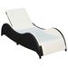 vidaXL Sun Lounger with Cushion Poly Rattan Black - 79" x 29" x 18"