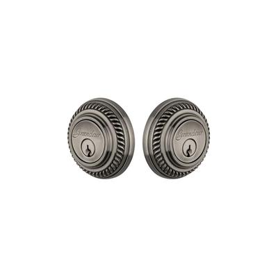 Grandeur Newport Solid Brass Rose Keyed Entry Double Cylinder Deadbolt