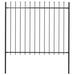 vidaXL Garden Fence with Spear Top Steel 66.9"x59.1" Black