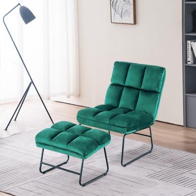 MCombo Modern Cushioned Velvet Accent Club Chair with Ottoman 0014 - 45"D x 23.6"W x 34.7"H