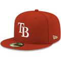 Men's New Era Red Tampa Bay Rays White Logo 59FIFTY Fitted Hat