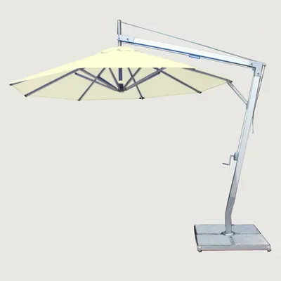 Bambrella Santa Ana Round Side Wind Aluminum Cantilever Umbrella With Base