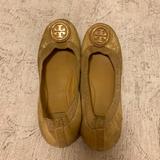 Tory Burch Shoes | Gold Tory Burch Caroline Flats With Shimmer | Color: Gold/Tan | Size: 8.5