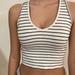 Brandy Melville Tops | Brandy Melville White & Black Stripe Halter Top | Color: Black/White | Size: One Size