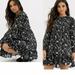 Free People Dresses | Free People These Dreams Mini Dress Floral Bw | Color: Black/White | Size: S