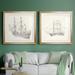 Breakwater Bay Antique Ship Sketch I Antique Ship Sketch I - 2 Piece Picture Frame Drawing Print Set Paper, in Gray | Wayfair