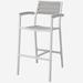 Gracie Oaks Evilynn Modern Light Grey & White Outdoor Bar Stool, Wood in Gray | 43.5 H x 20 W x 23.5 D in | Wayfair