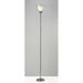 Red Barrel Studio® Shiny Chrome Finish Metal Torchiere Floor Lamp w/ Frosted Inner Shade Glass/Metal in Gray | 72 H x 8 W x 8 D in | Wayfair