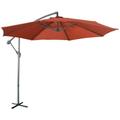 Sweeek - Parasol déporté rond Ø300cm - Hardelot - Terracotta - Manivelle anti-retour Toile