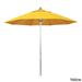 California Umbrella 9' Rd. Aluminum Frame, Fiberglass Rib Patio Umbrella, Push Open,Anodized Silver Finish, Sunbrella Fabric