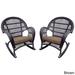 Santa Maria Espresso Wicker Rocker Chair With Cushion (Set of 4)