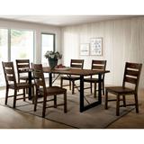 Mass Rustic Walnut Solid Wood 7-Piece Dining Set by Furniture of America
