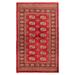 ECARPETGALLERY Hand-knotted Finest Peshawar Bokhara Dark Red Wool Rug - 3'1 x 5'1