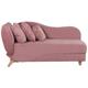 Chaise longue côté gauche en velours rose