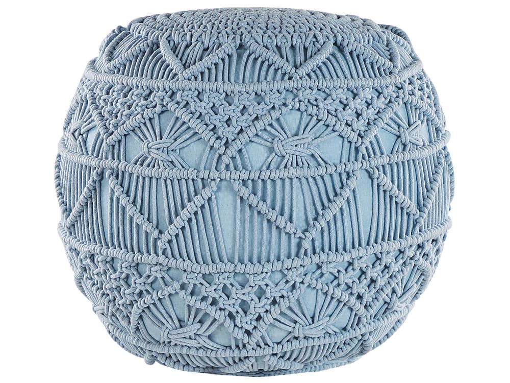 Pouf en tissu bleu 40x40cm
