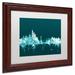 Trademark Fine Art New York Skyline Teal by Michael Tompsett - Picture Frame Graphic Art on Canvas Canvas | 11 H x 14 W x 0.5 D in | Wayfair
