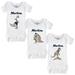 Infant Tiny Turnip White Miami Marlins 3-Piece Dinosaur Bodysuit Set